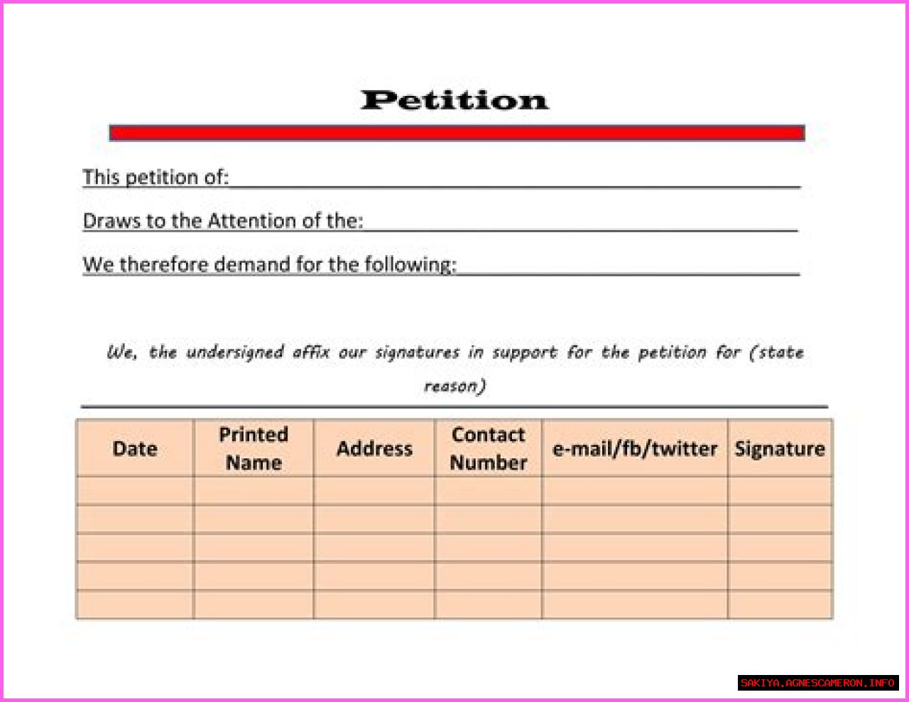 Petition made in court